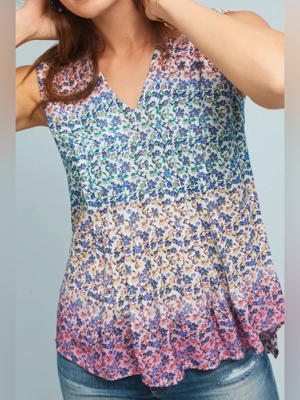 Anthropologie x Maeve Emmalyn Floral Printed Sleeveless Blouse | NWOT | S